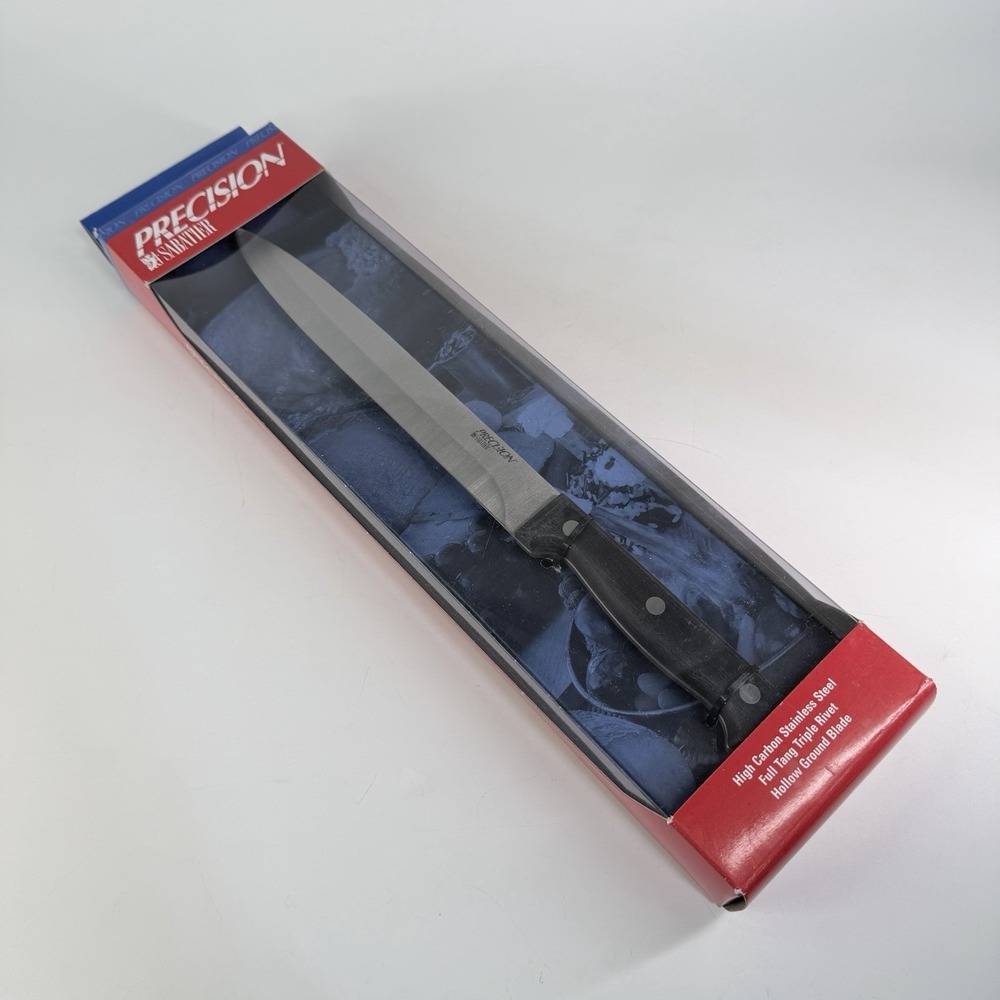 Sabatier Presicion 8" Slicing Knife High Carbon Stainless Steel Full Tang Black